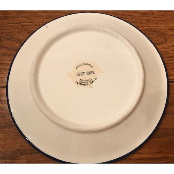 Green Apple Just Ripe Hand Painted Cardinal Inc Appetizer Salad Dessert Plate 7 - Picture 3 of 6